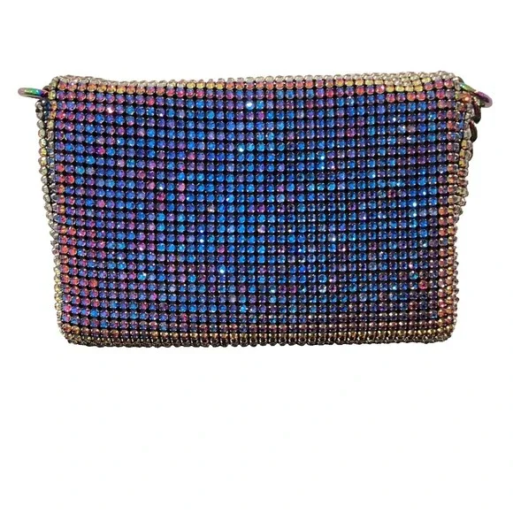 Kurt Geiger Party Shoulder Bag Multicolor Purple Micro Kensington NWT - Picture 3 of 7